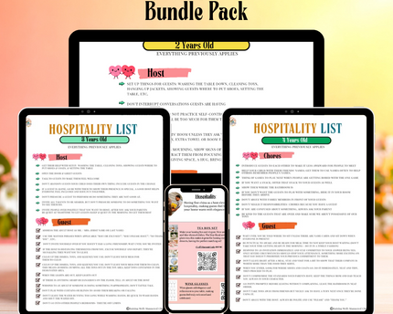Toddler Hospitality List Bundle Pack