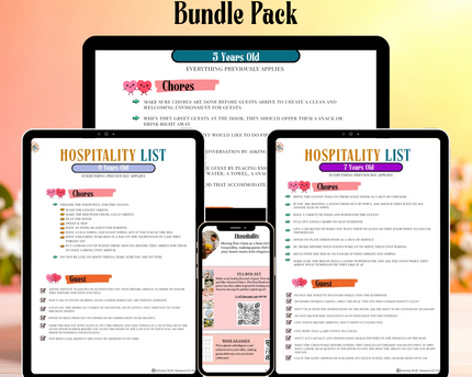 Children's Hospitality List Bundle Pack