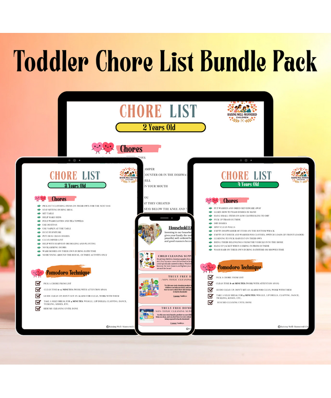 Toddler Chore List Bundle