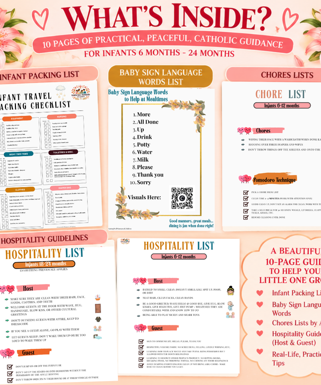 Infants: Little Saints Manners Guide