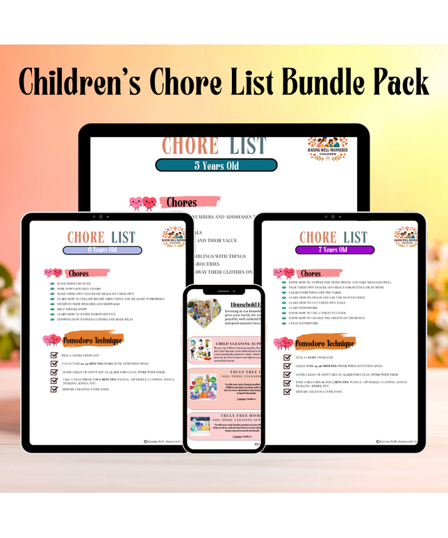 Children's Chore List Bundle